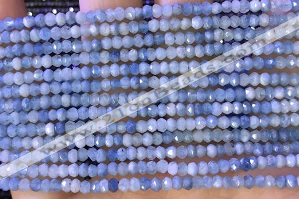 CRB2222 15.5 inches 2*3mm faceted rondelle aquamarine beads