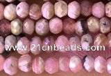 CRB2225 15.5 inches 2*3mm faceted rondelle rhodochrosite beads