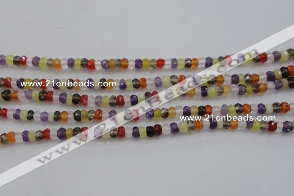 CRB223 15.5 inches 2.5*4mm faceted rondelle mixed quartz beads