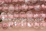 CRB2235 15.5 inches 2*3mm faceted rondelle strawberry quartz beads