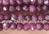 CRB2244 15.5 inches 2*3mm faceted rondelle ruby gemstone beads