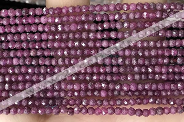 CRB2244 15.5 inches 2*3mm faceted rondelle ruby gemstone beads