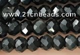 CRB2248 15.5 inches 3*4mm faceted rondelle obsidian beads