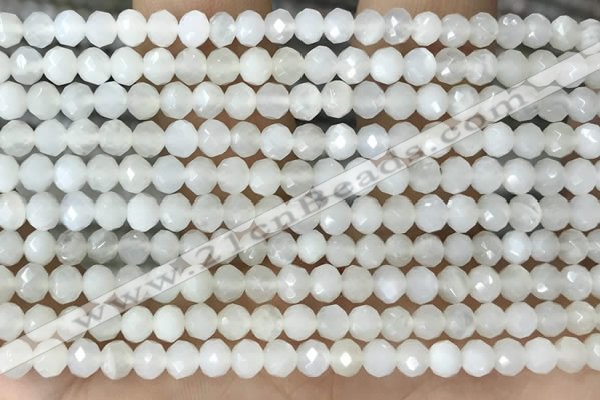 CRB2255 15.5 inches 3*4mm faceted rondelle white moonstone beads