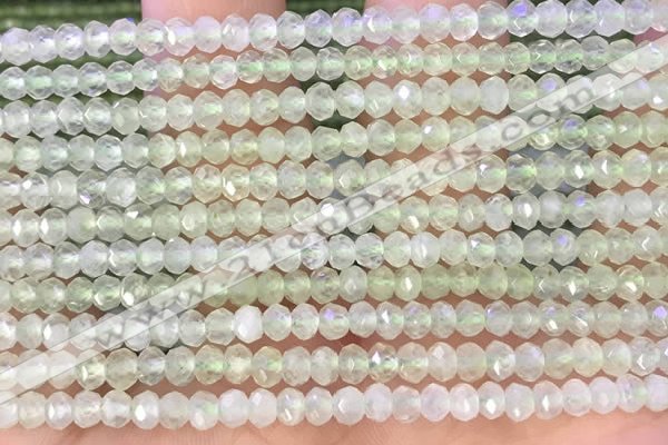 CRB2258 15.5 inches 3*4mm faceted rondelle prehnite beads