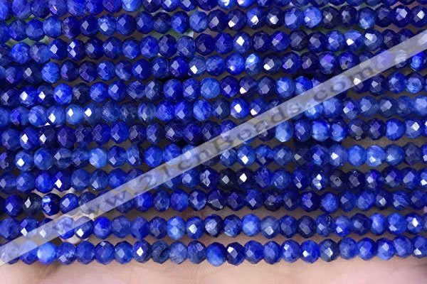 CRB2262 15.5 inches 3*4mm faceted rondelle blue kyanite beads