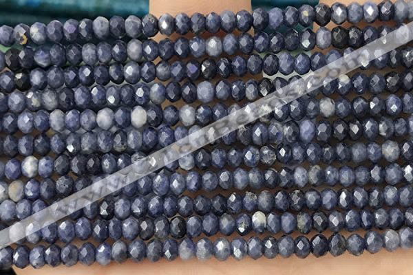 CRB2268 15.5 inches 3*4mm faceted rondelle sapphire beads