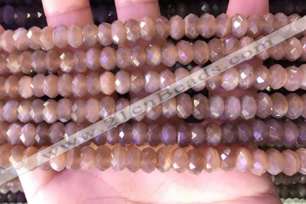 CRB2284 15.5 inches 5*8mm faceted rondelle moonstone beads