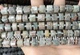 CRB2301 15.5 inches 8mm - 9mm faceted tyre ghost gemstone beads