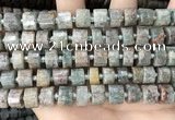 CRB2302 15.5 inches 10mm - 11mm faceted tyre ghost gemstone beads