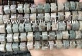 CRB2303 15.5 inches 11mm - 12mm faceted tyre ghost gemstone beads