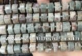 CRB2304 15.5 inches 13mm - 14mm faceted tyre ghost gemstone beads