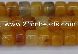 CRB2502 15.5 inches 6*8mm rondelle yellow jade beads wholesale