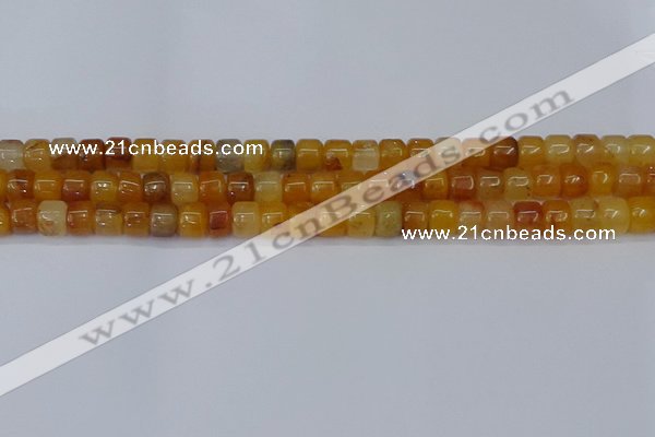 CRB2502 15.5 inches 6*8mm rondelle yellow jade beads wholesale