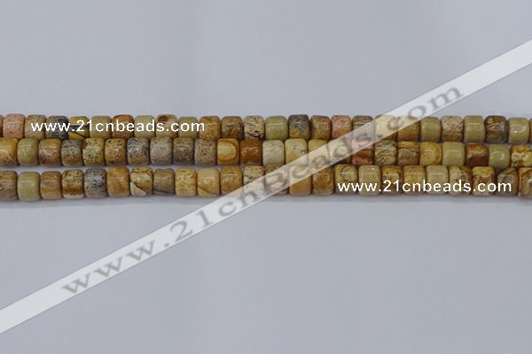 CRB2504 15.5 inches 6*8mm rondelle picture jasper beads