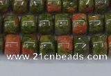 CRB2507 15.5 inches 6*8mm rondelle unakite gemstone beads