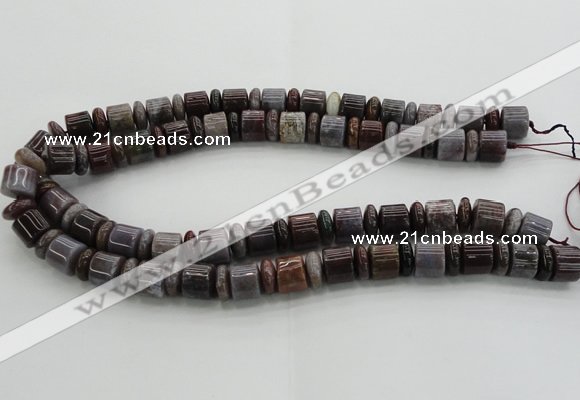 CRB251 15.5 inches 5*12mm - 10*12mm rondelle Indian agate beads