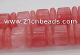 CRB252 15.5 inches 5*14mm - 10*14mm rondelle cherry quartz beads