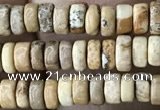 CRB2568 15.5 inches 2*4mm heishi picture jasper beads wholesale