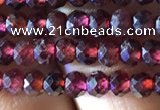 CRB2601 15.5 inches 2*3mm faceted rondelle red garnet beads