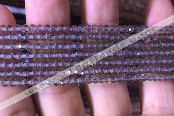 CRB2603 15.5 inches 2*3mm faceted rondelle smoky quartz beads