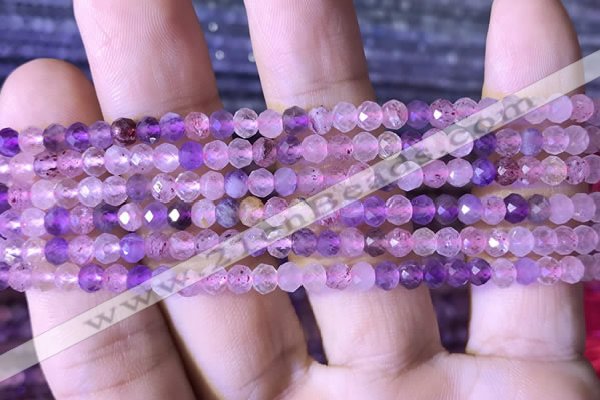 CRB2607 15.5 inches 3*4mm faceted rondelle mixed quartz beads