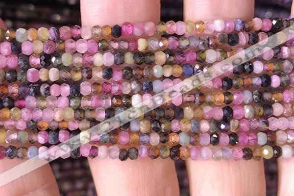 CRB2608 15.5 inches 2*3mm faceted rondelle tourmaline beads