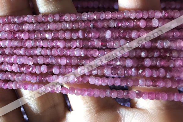 CRB2610 15.5 inches 2*3mm faceted rondelle ruby gemstone beads