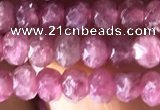 CRB2611 15.5 inches 3*4mm faceted rondelle ruby gemstone beads