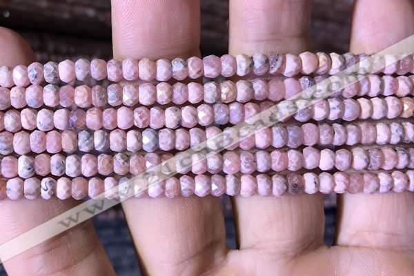 CRB2618 15.5 inches 2.5*4mm faceted rondelle rhodochrosite beads