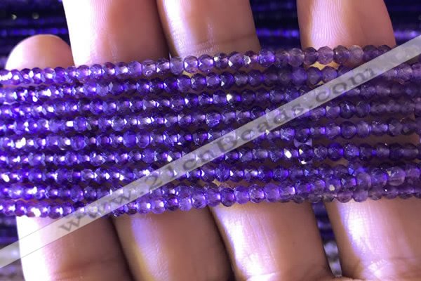 CRB2630 15.5 inches 2*3mm faceted rondelle amethyst beads