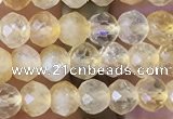 CRB2632 15.5 inches 3*4mm faceted rondelle citrine gemstone beads