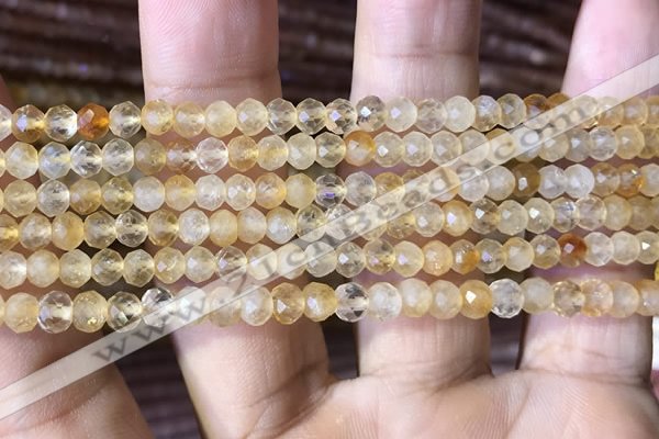 CRB2632 15.5 inches 3*4mm faceted rondelle citrine gemstone beads