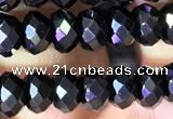 CRB2652 15.5 inches 3.5*5mm faceted rondelle black spinel beads