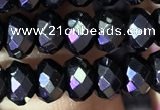 CRB2653 15.5 inches 4*6mm faceted rondelle black spinel beads