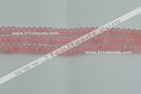 CRB2802 15.5 inches 6*10mm rondelle rose quartz beads wholesale