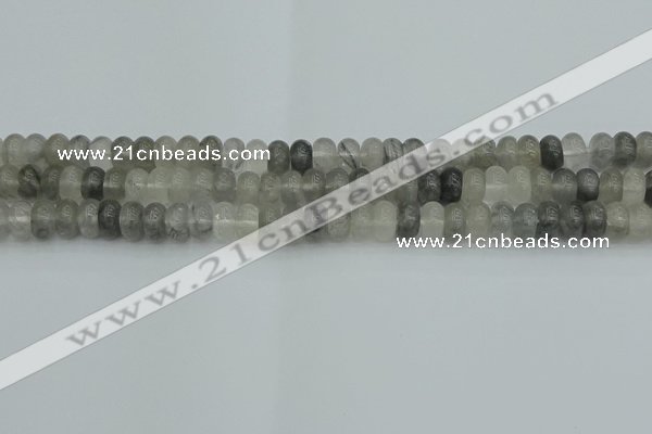 CRB2805 15.5 inches 4*6mm rondelle cloudy quartz beads wholesale