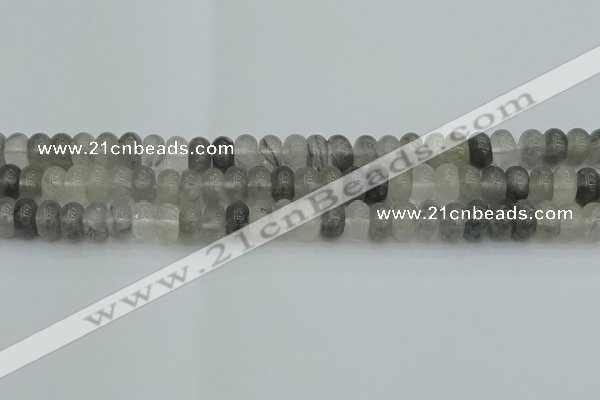 CRB2806 15.5 inches 5*8mm rondelle cloudy quartz beads wholesale
