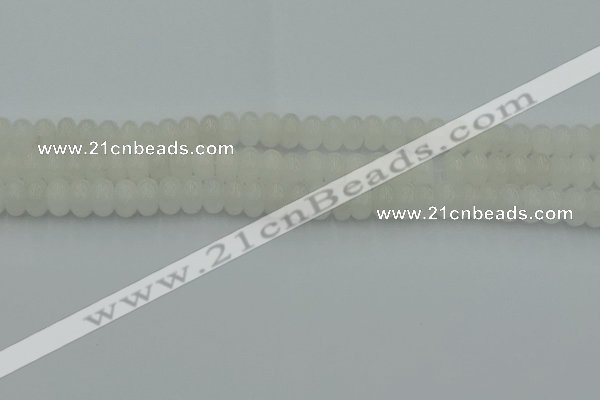 CRB2811 15.5 inches 5*8mm rondelle white jade beads wholesale