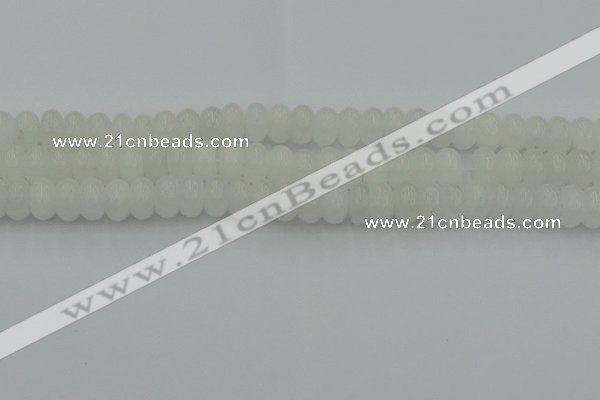 CRB2812 15.5 inches 6*10mm rondelle white jade beads wholesale