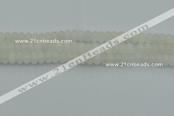 CRB2812 15.5 inches 6*10mm rondelle white jade beads wholesale