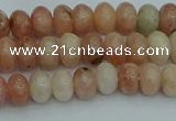 CRB2840 15.5 inches 4*6mm rondelle red plum blossom jade beads