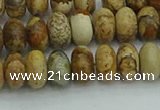 CRB2856 15.5 inches 5*8mm rondelle picture jasper beads