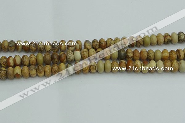 CRB2857 15.5 inches 6*10mm rondelle picture jasper beads