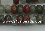 CRB2871 15.5 inches 5*8mm rondelle blood jasper beads