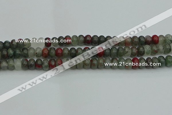 CRB2872 15.5 inches 6*10mm rondelle blood jasper beads