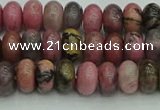 CRB2885 15.5 inches 4*6mm rondelle rhodonite beads wholesale