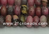 CRB2886 15.5 inches 5*8mm rondelle rhodonite beads wholesale