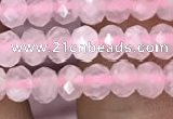 CRB3000 15.5 inches 3*4mm faceted rondelle rose quartz beads