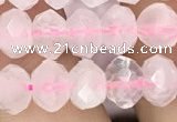 CRB3002 15.5 inches 6*8mm faceted rondelle rose quartz beads